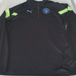 Puma Manchester City 1/4 Zip Pullover Activewear Training Drill Top‎ Size XL